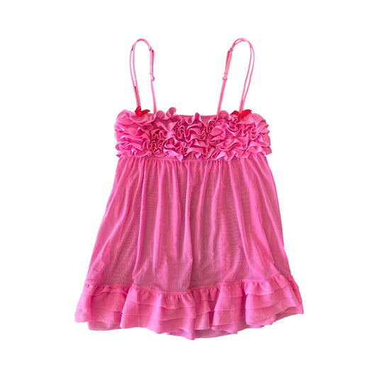 frill babydoll lace bow cami