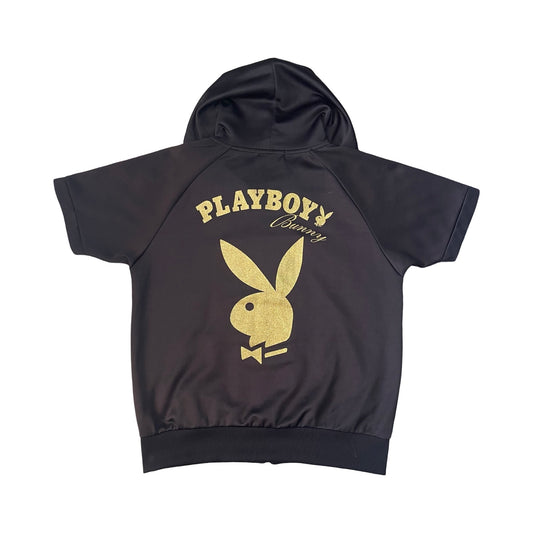 y2k playboy bunny short sleeve hoodie