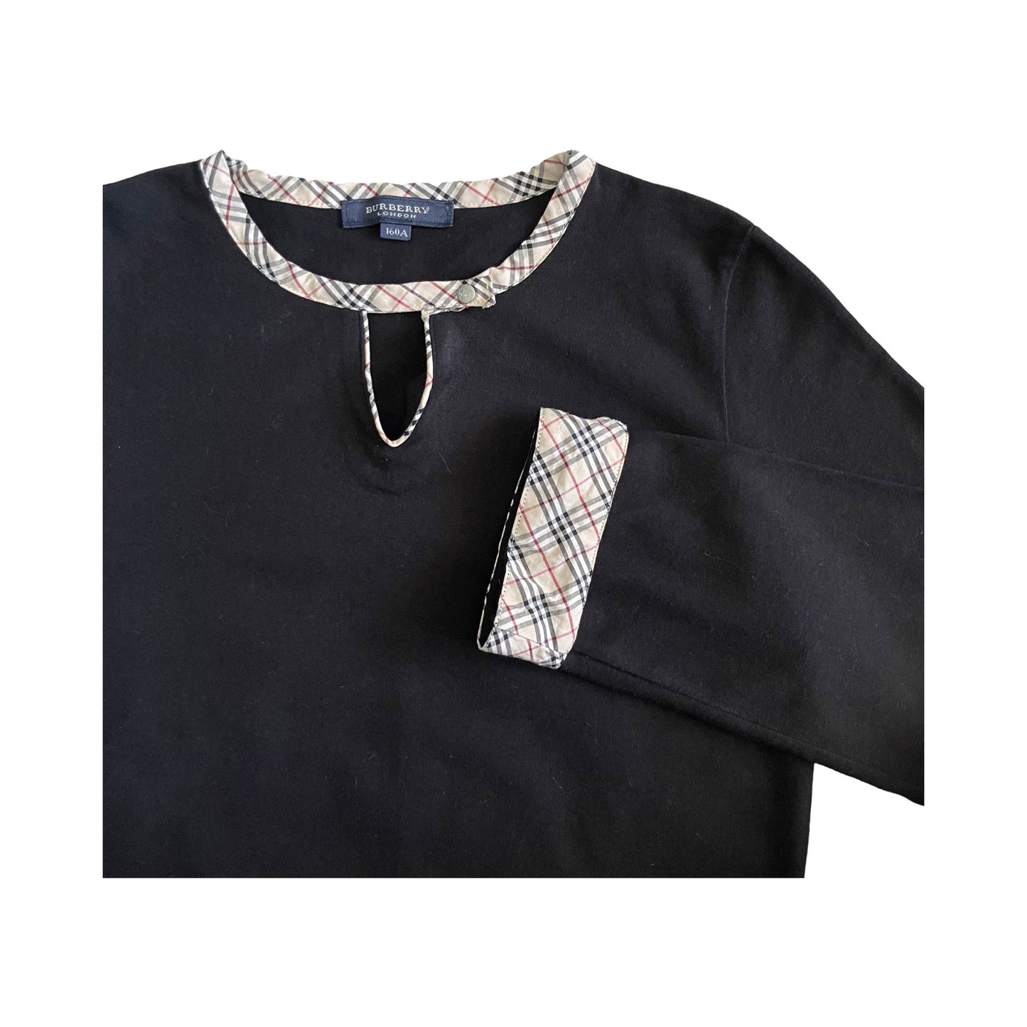 burberry 3/4 sleeve key hole top