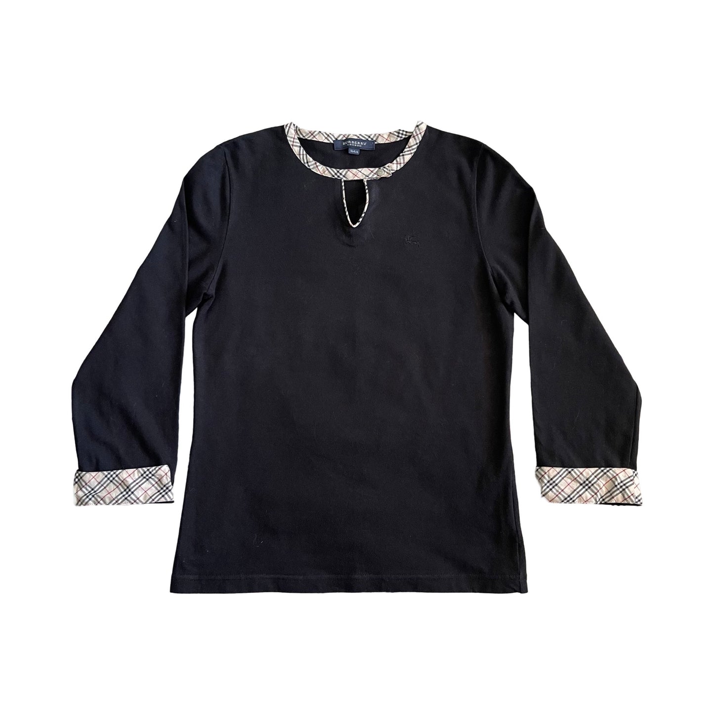 burberry 3/4 sleeve key hole top