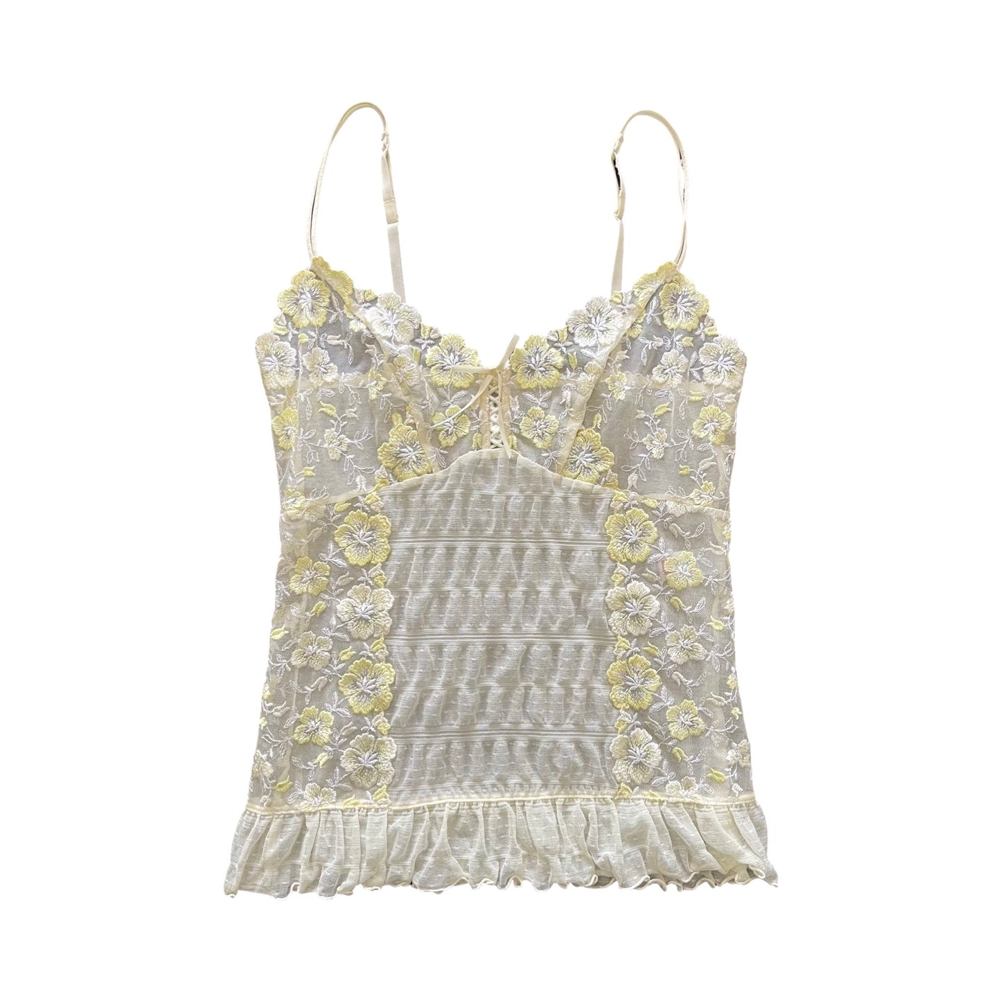 vintage floral lace mesh cami