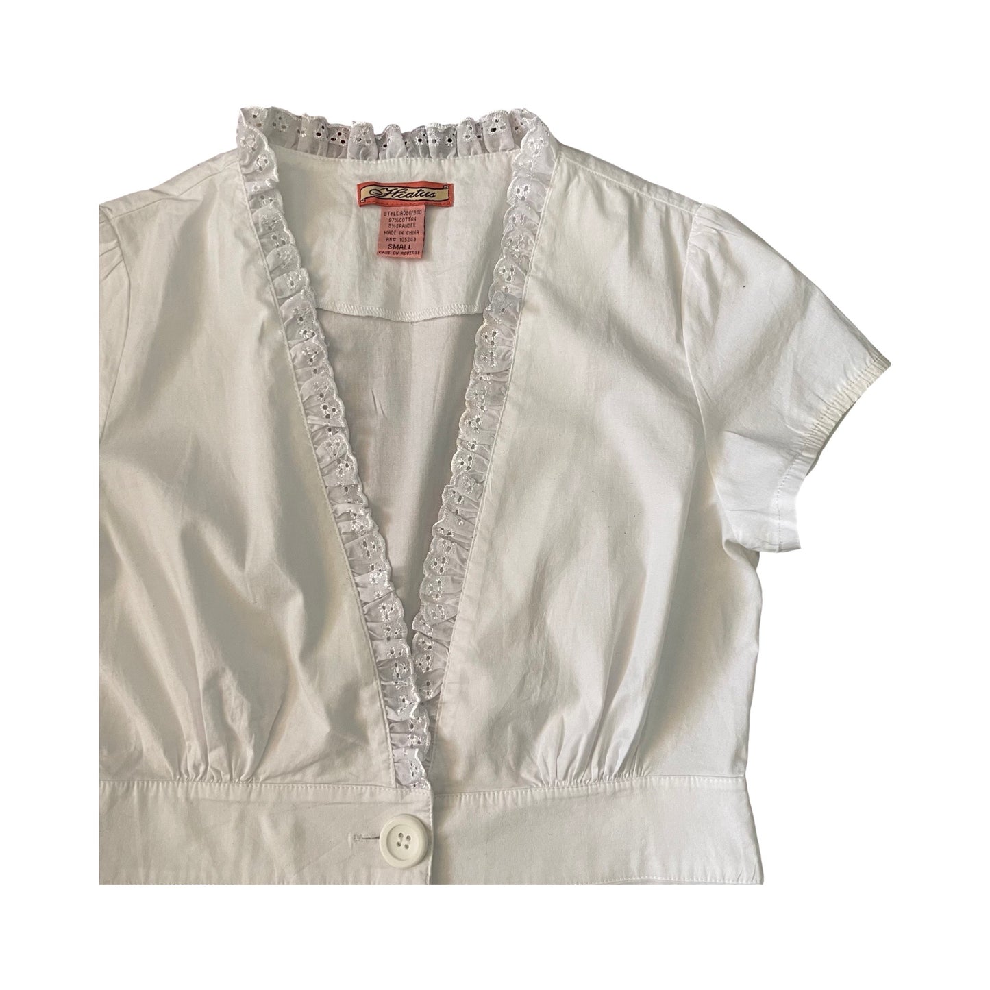 90s broderie button blouse