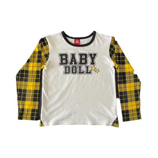 babydoll varsity check longsleeve