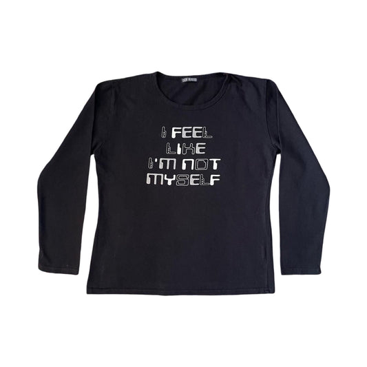 not myself graphic slogan long sleeve tshirt