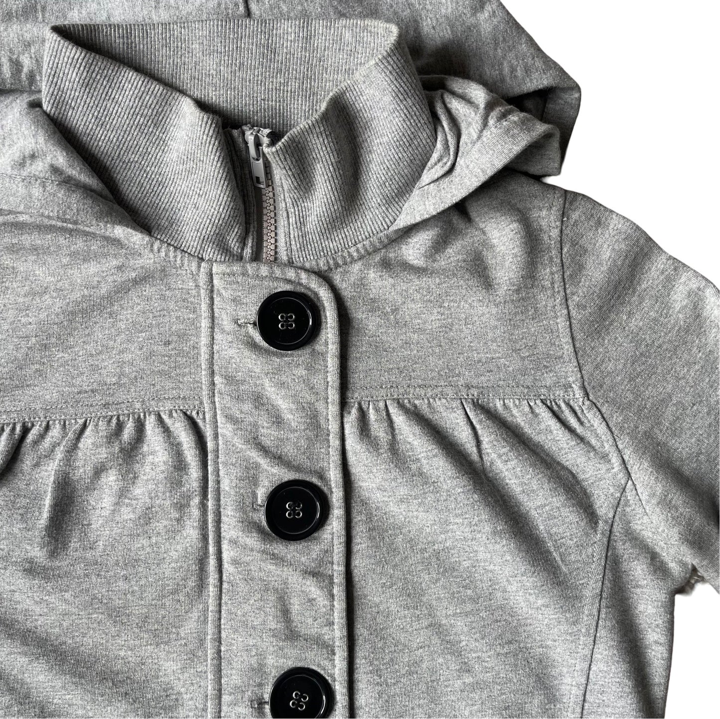 large button hoodie