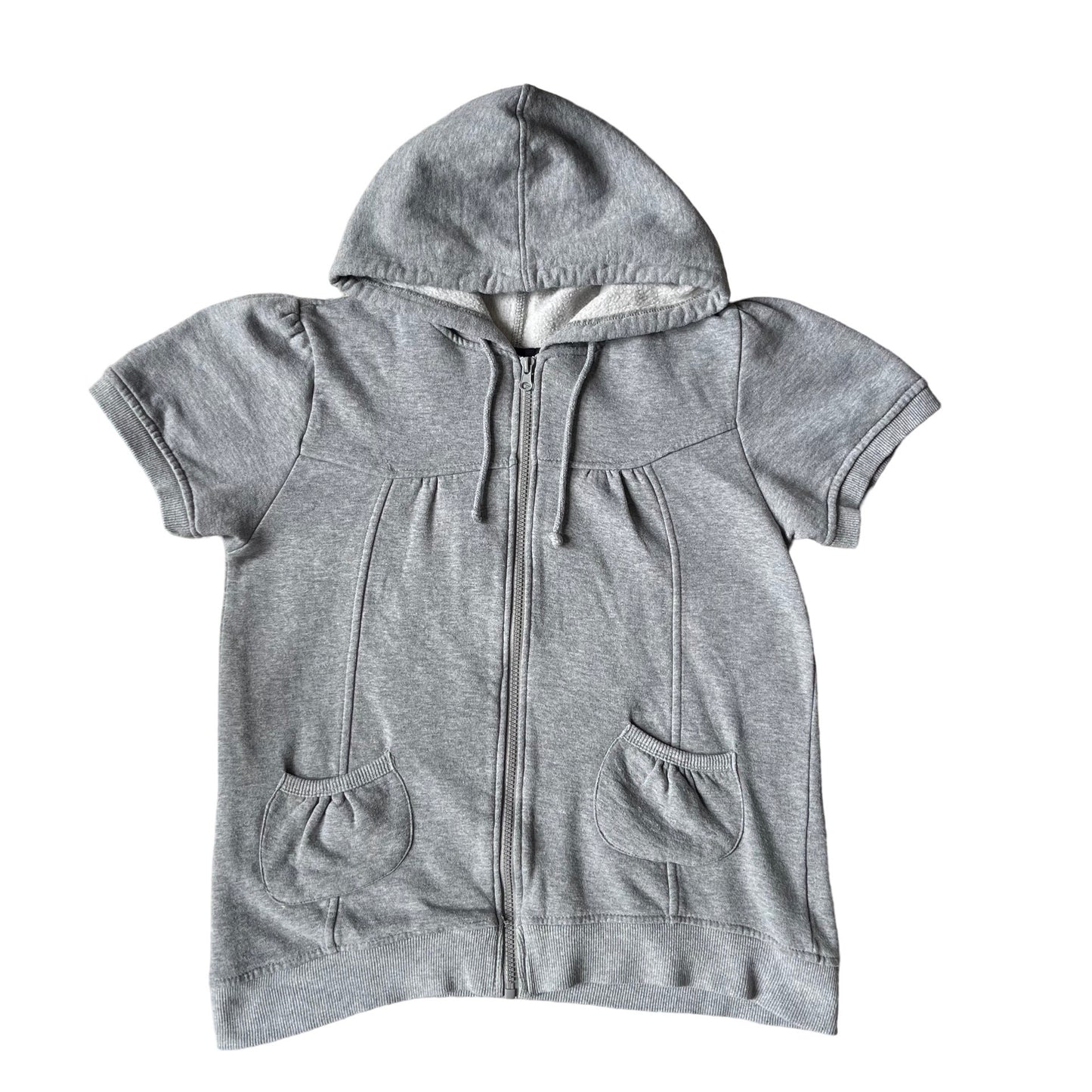 short sleeve zip up hoodie