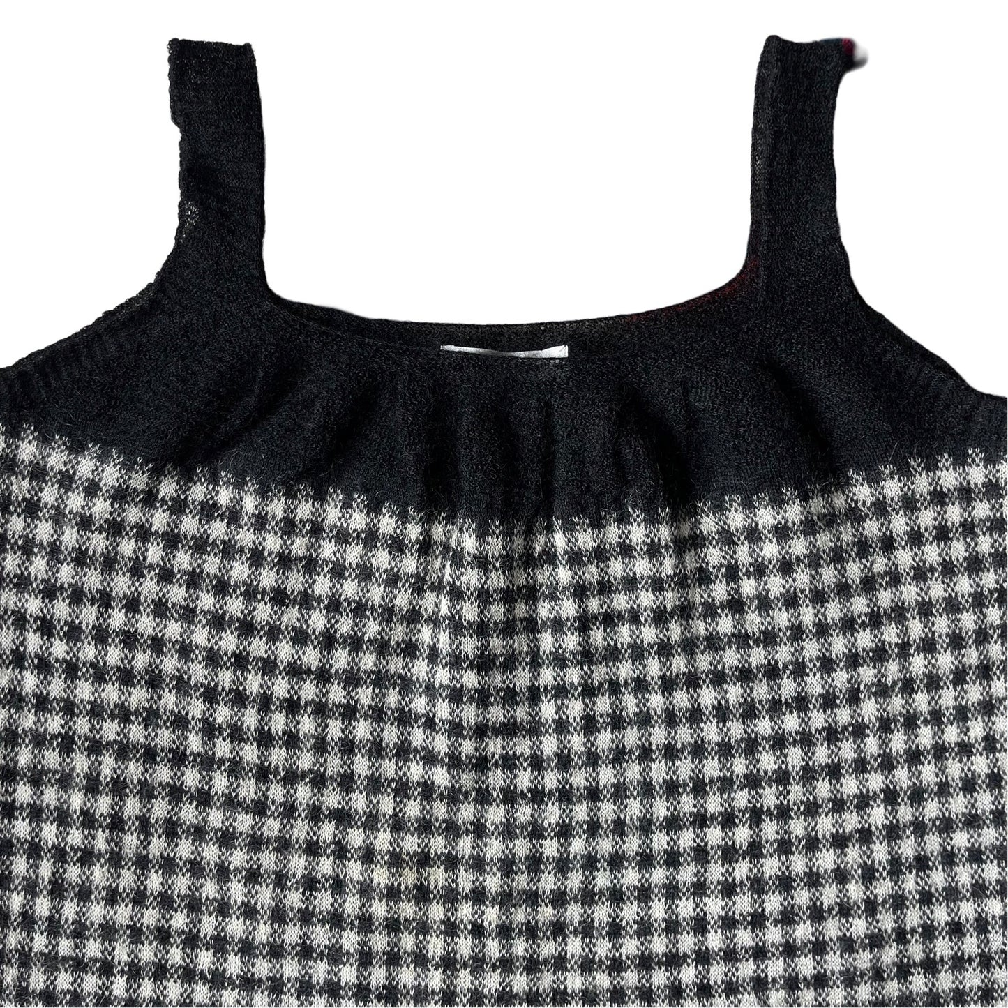 gingham knit mini dress