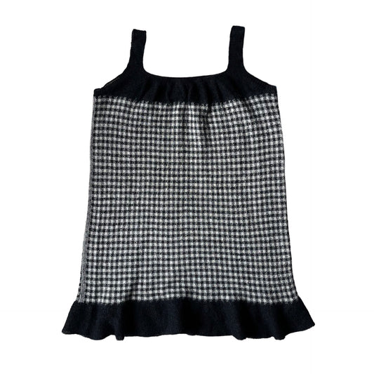 gingham knit mini dress