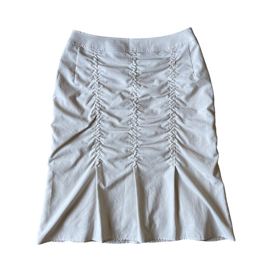 ruched midi skirt