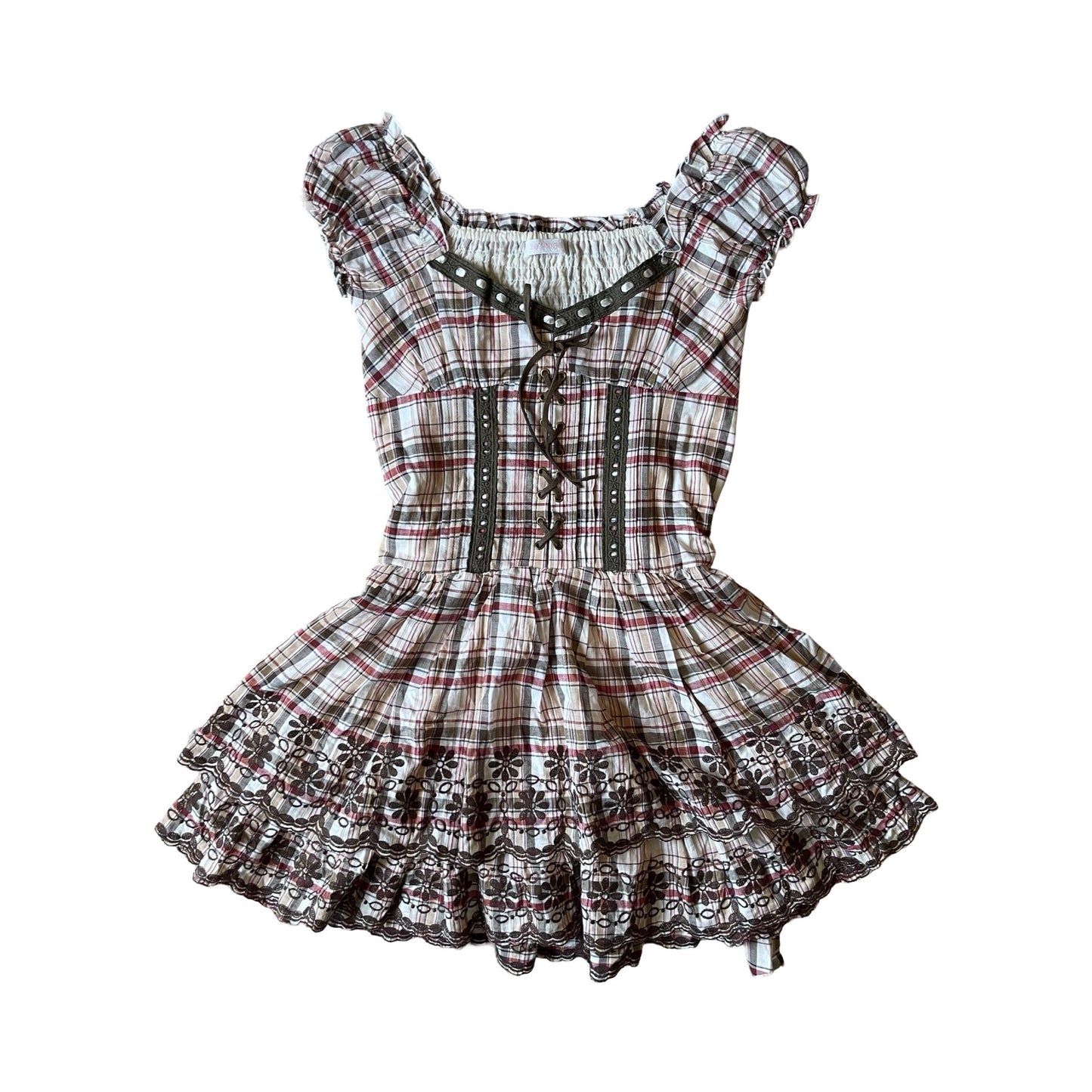 western milkmaid plaid dress