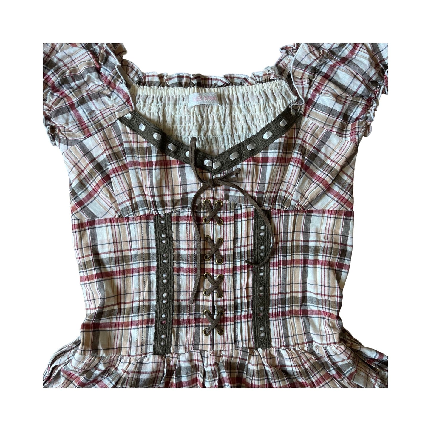 western milkmaid plaid dress