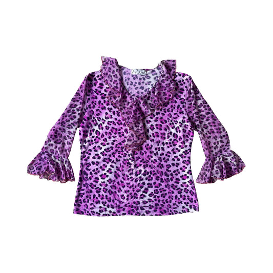 y2k leopard blouse