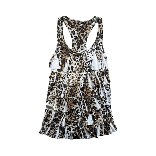 leopard ruffle tank