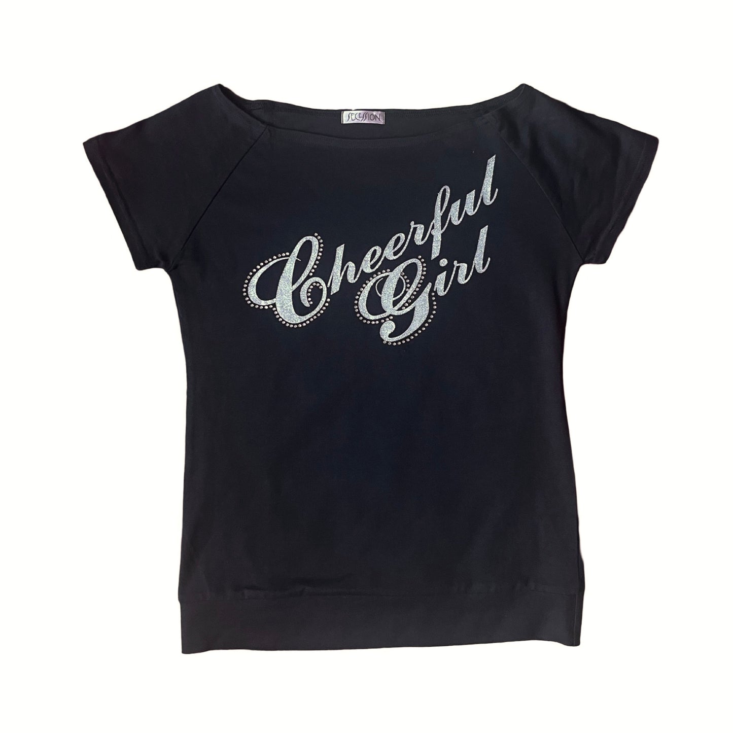 cheerful girl slogan tshirt