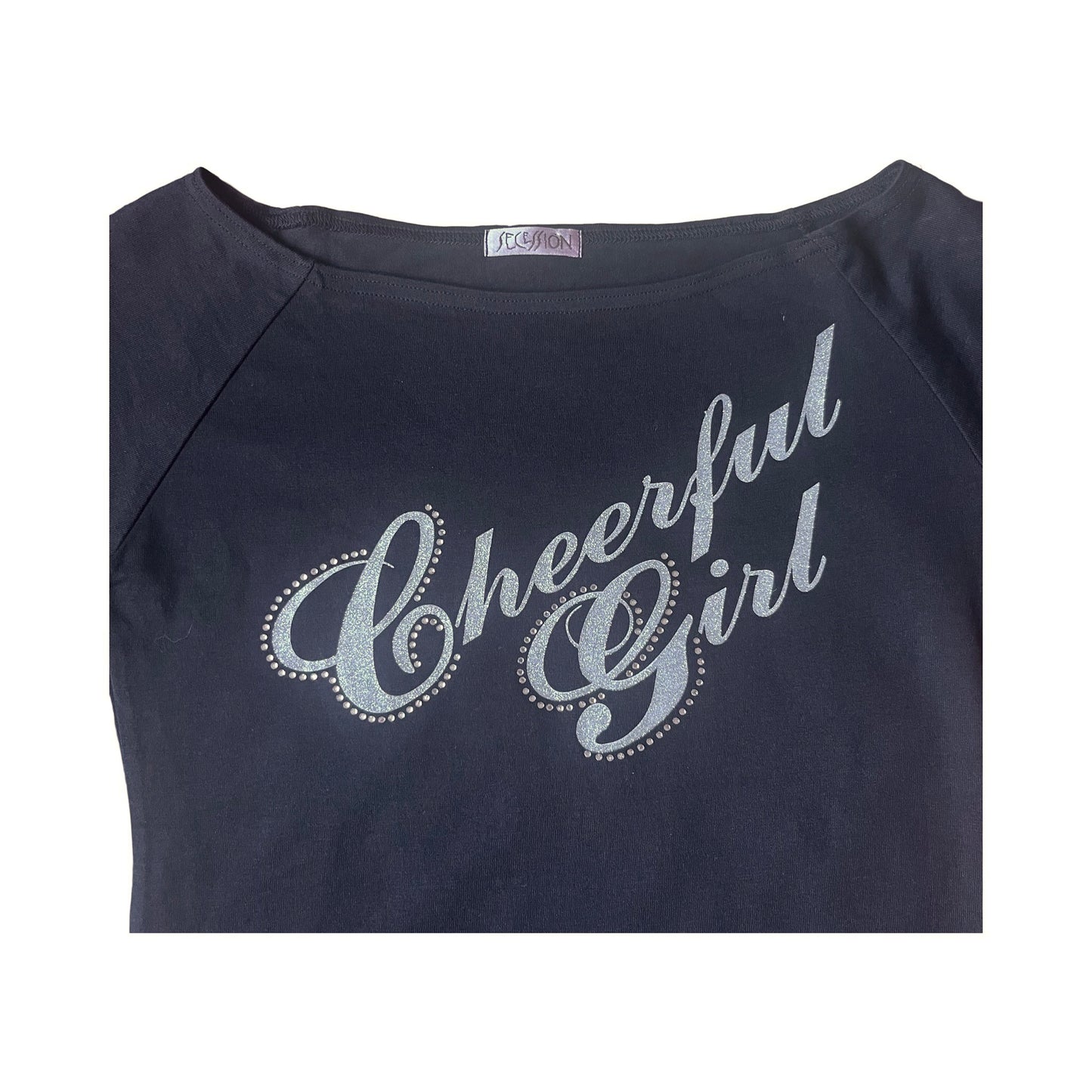 cheerful girl slogan tshirt