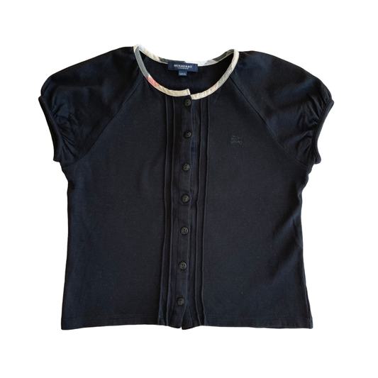 burberry button up puff sleeve top