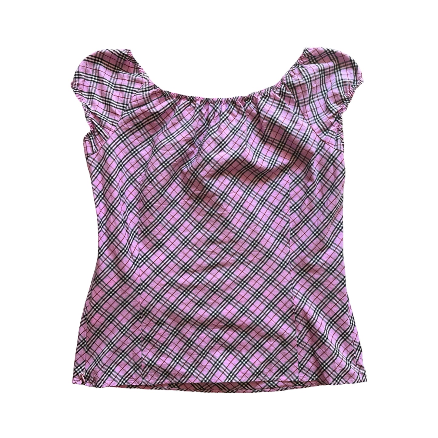 nova check milkmaid blouse