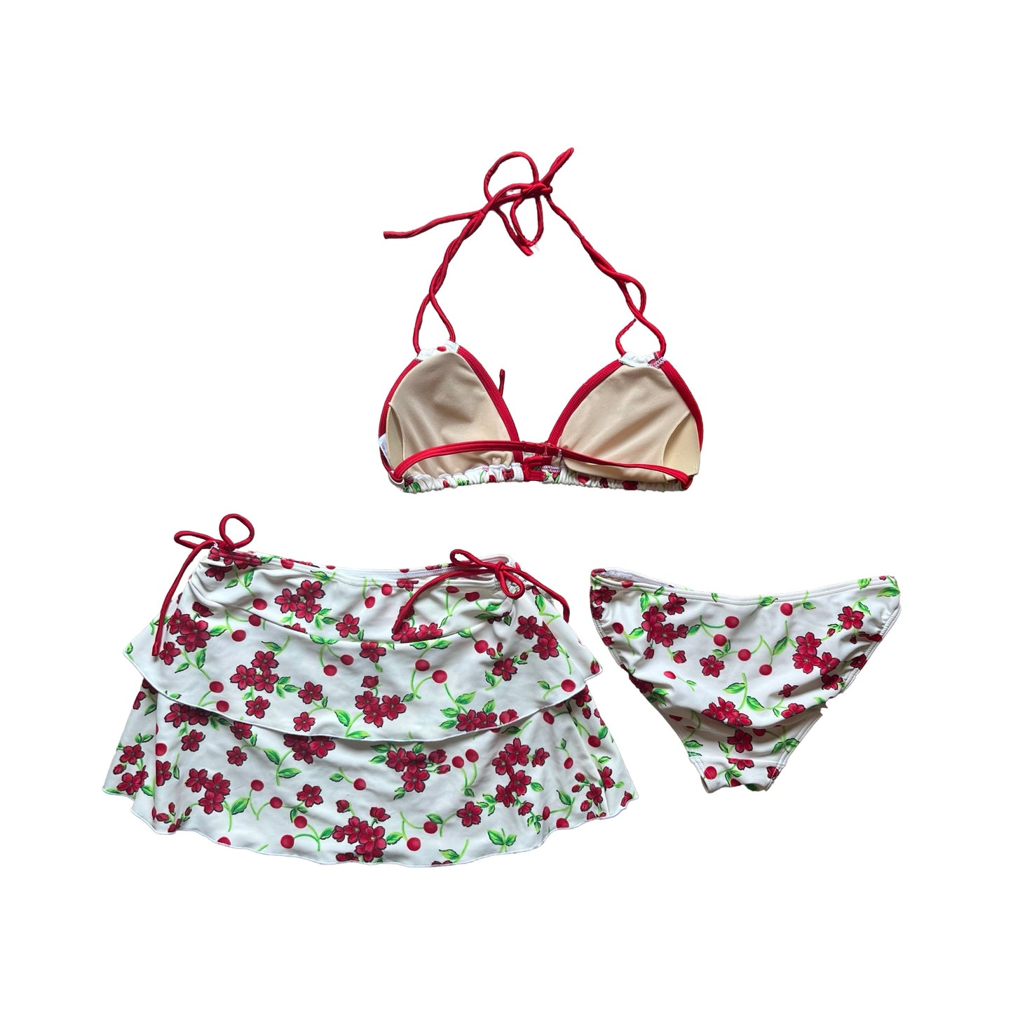 cherry / flower print bikini