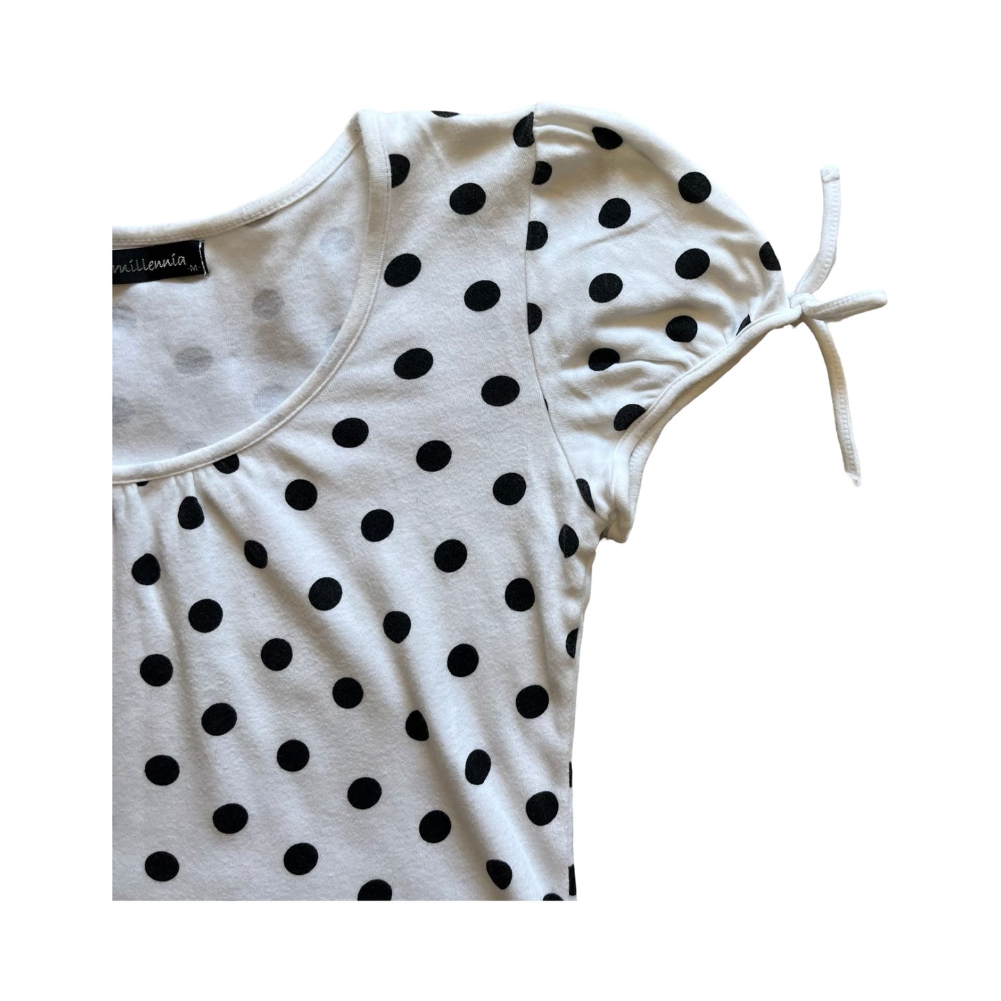 polka dot puff sleeve top