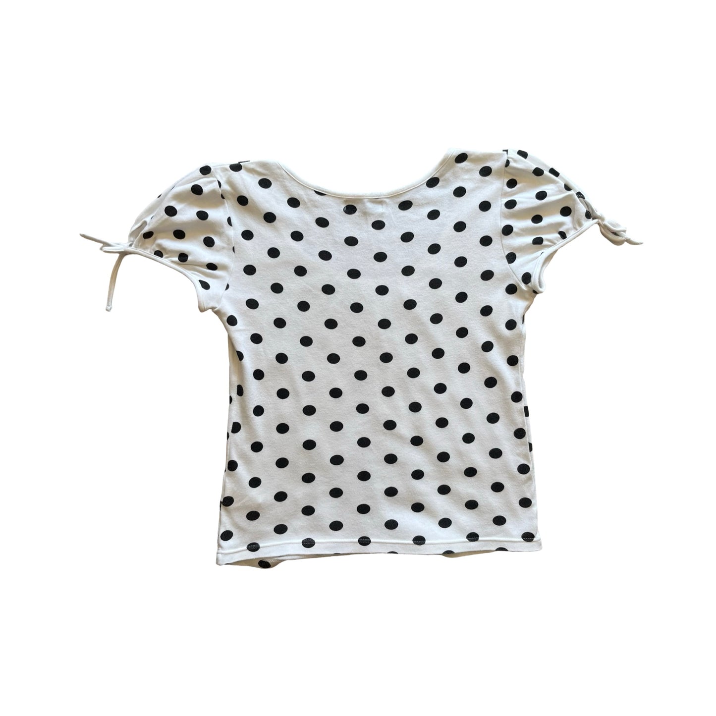 polka dot puff sleeve top