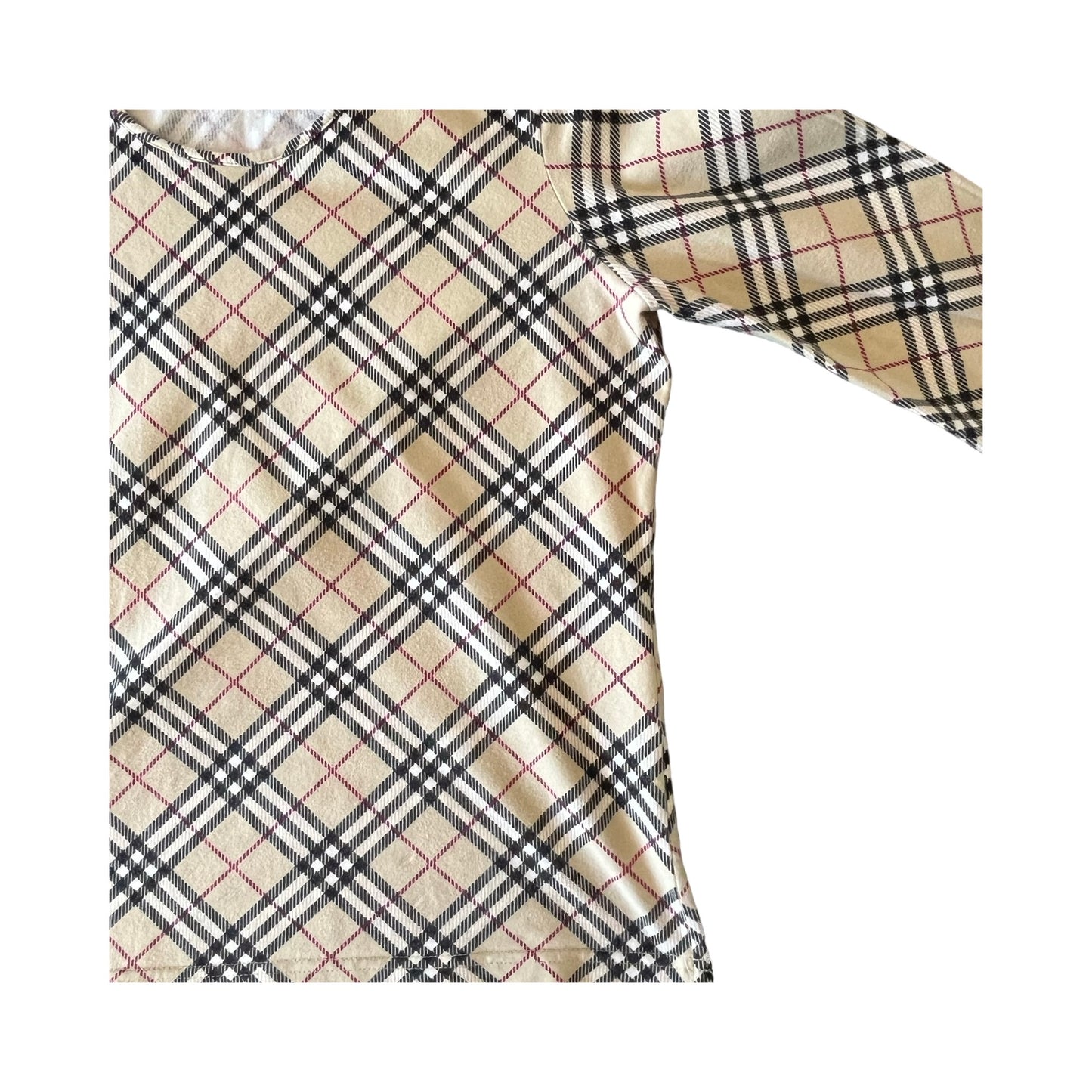 burberry nova check 3/4 sleeve top