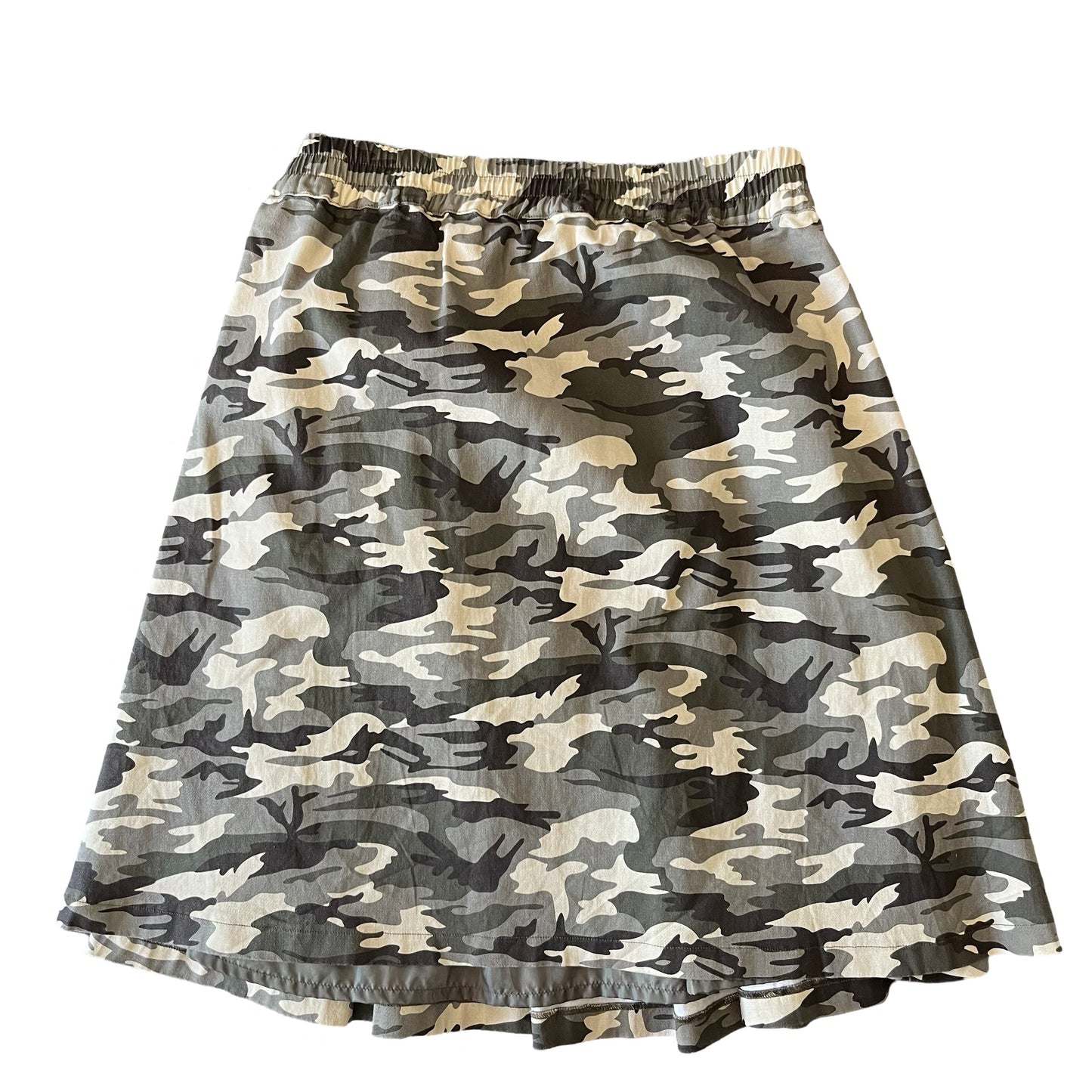 camo pleated midi skirt