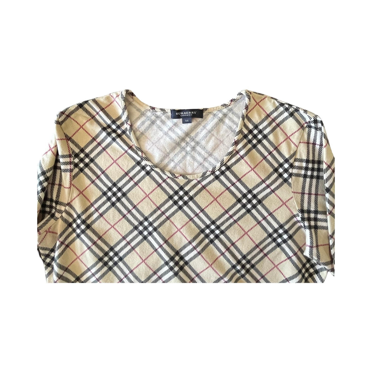 burberry nova check 3/4 sleeve top