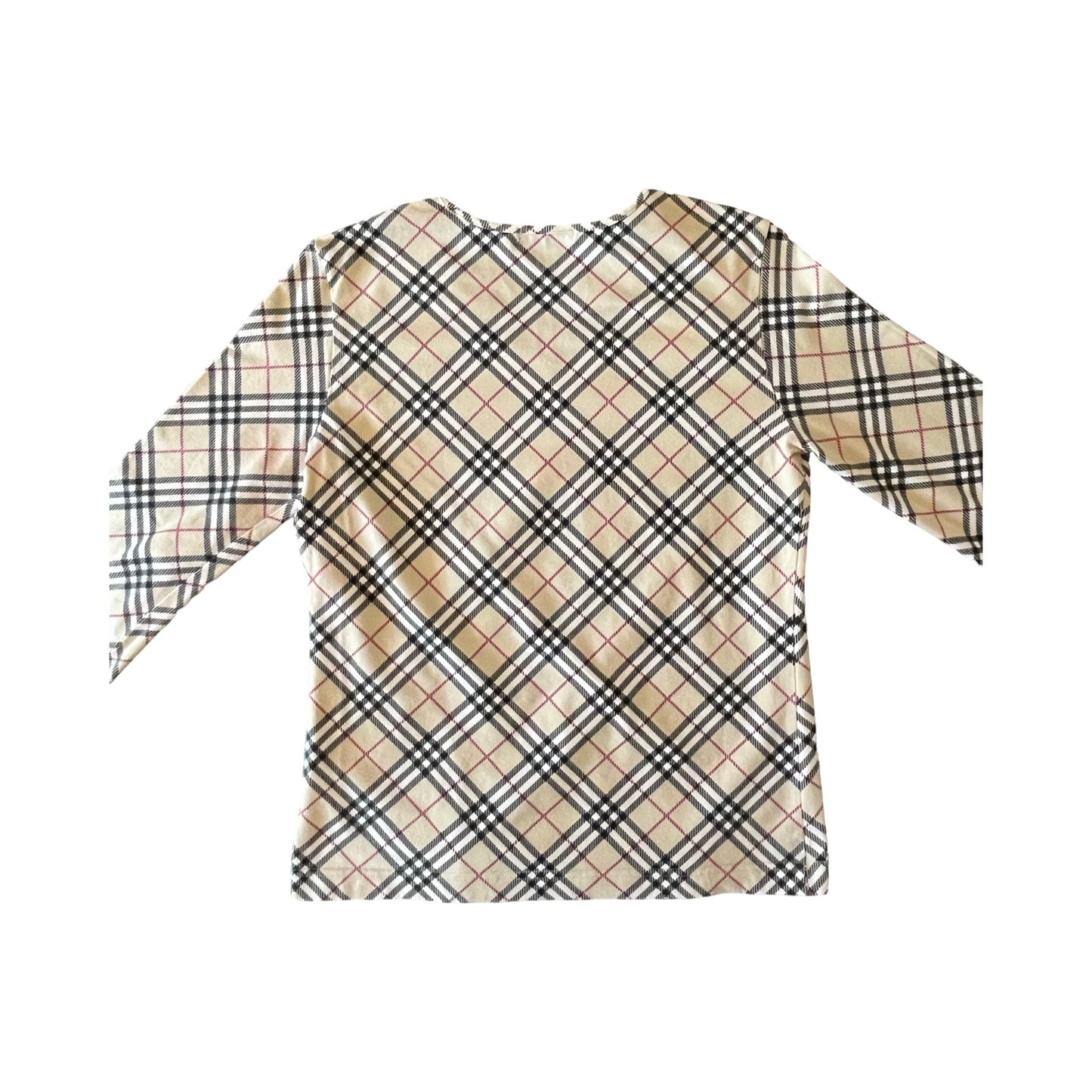 burberry nova check 3/4 sleeve top