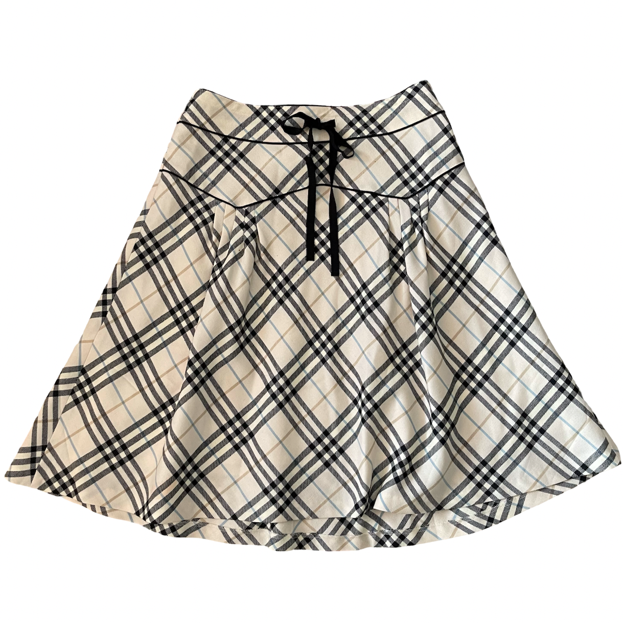 burberry blue label nova check midi skirt