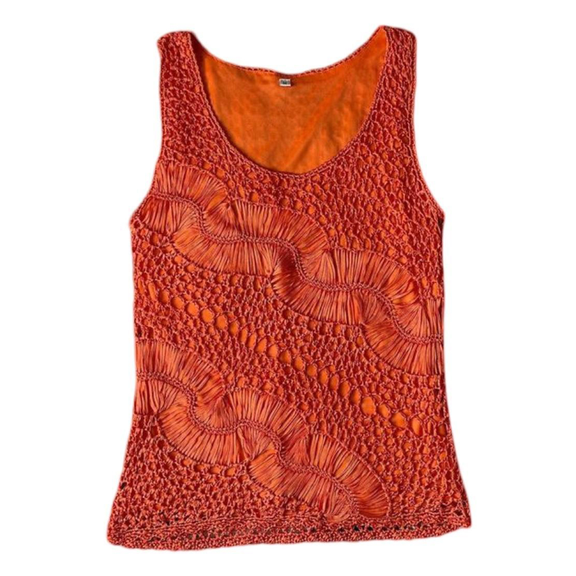 crochet orange vest