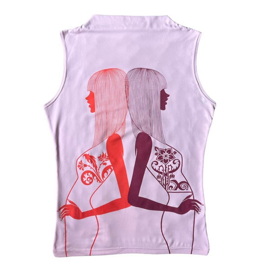 graphic high neck tank top