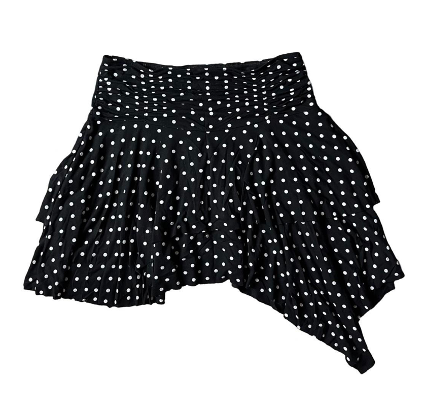 polka dot ruffle mini skirt