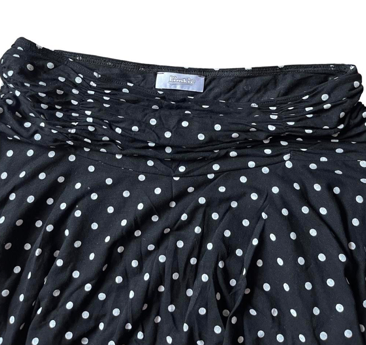 polka dot ruffle mini skirt