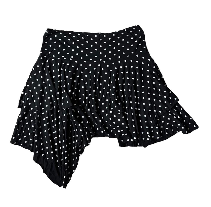 polka dot ruffle mini skirt