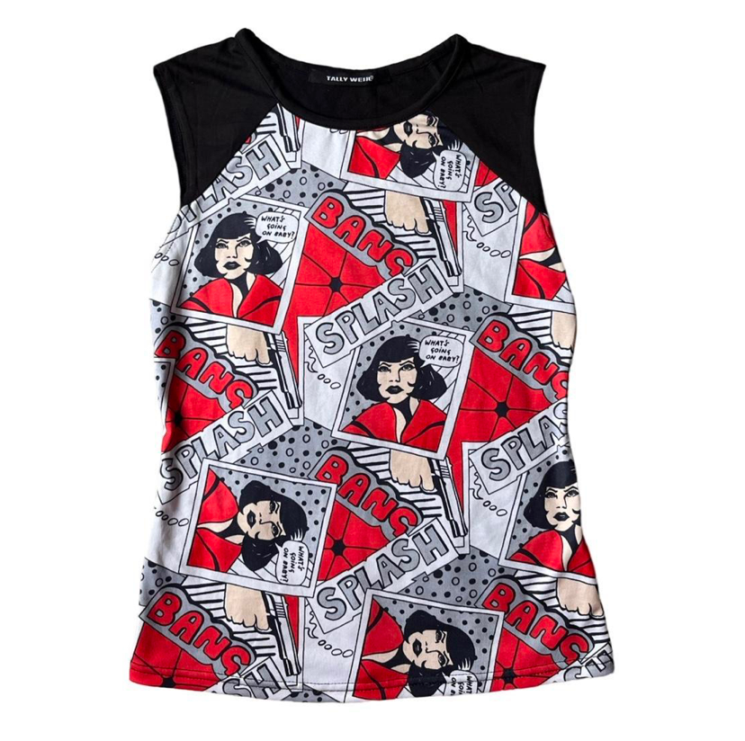 comic graphic tank top