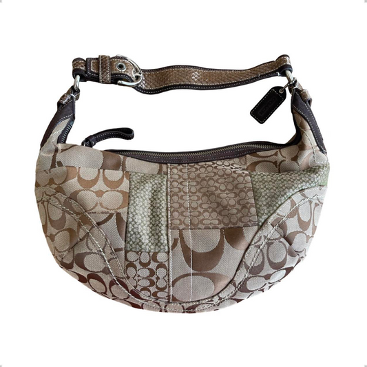 coach monogram patchwork shoulder bag