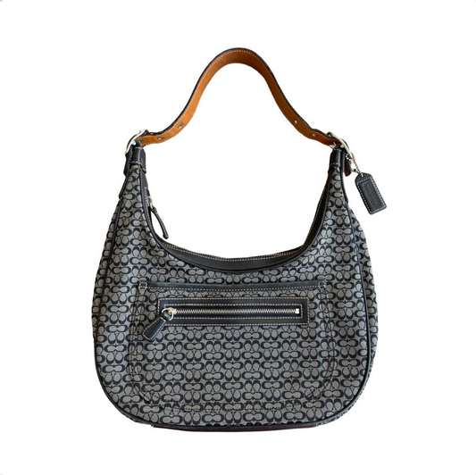 coach mini monogram black & grey shoulder bag