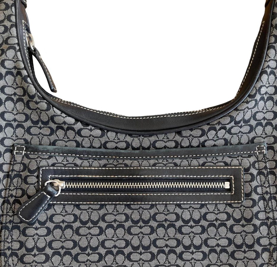 coach mini monogram black & grey shoulder bag