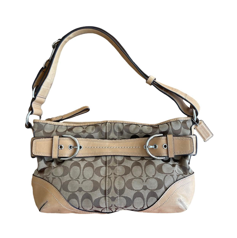 coach monogram buckle shoulder bag