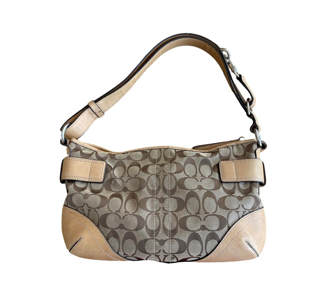 coach monogram buckle shoulder bag