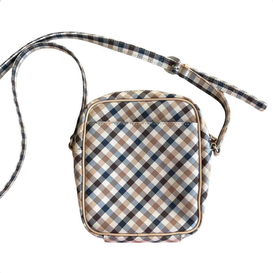 aquascutum checked side bag