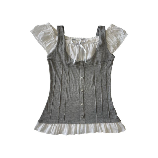 button tank milkmaid top