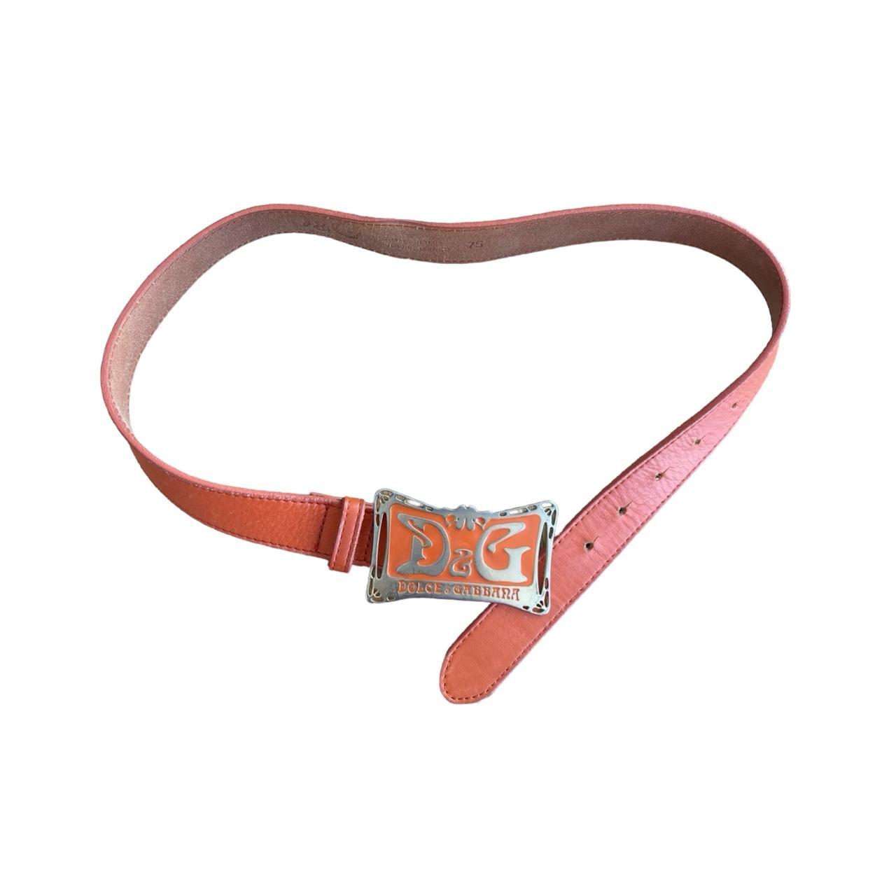 dolce & gabbana orange buckle belt