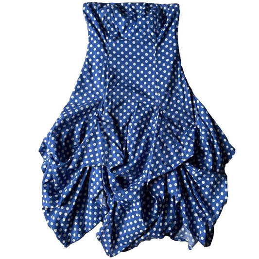 polka dot bandeau midi dress