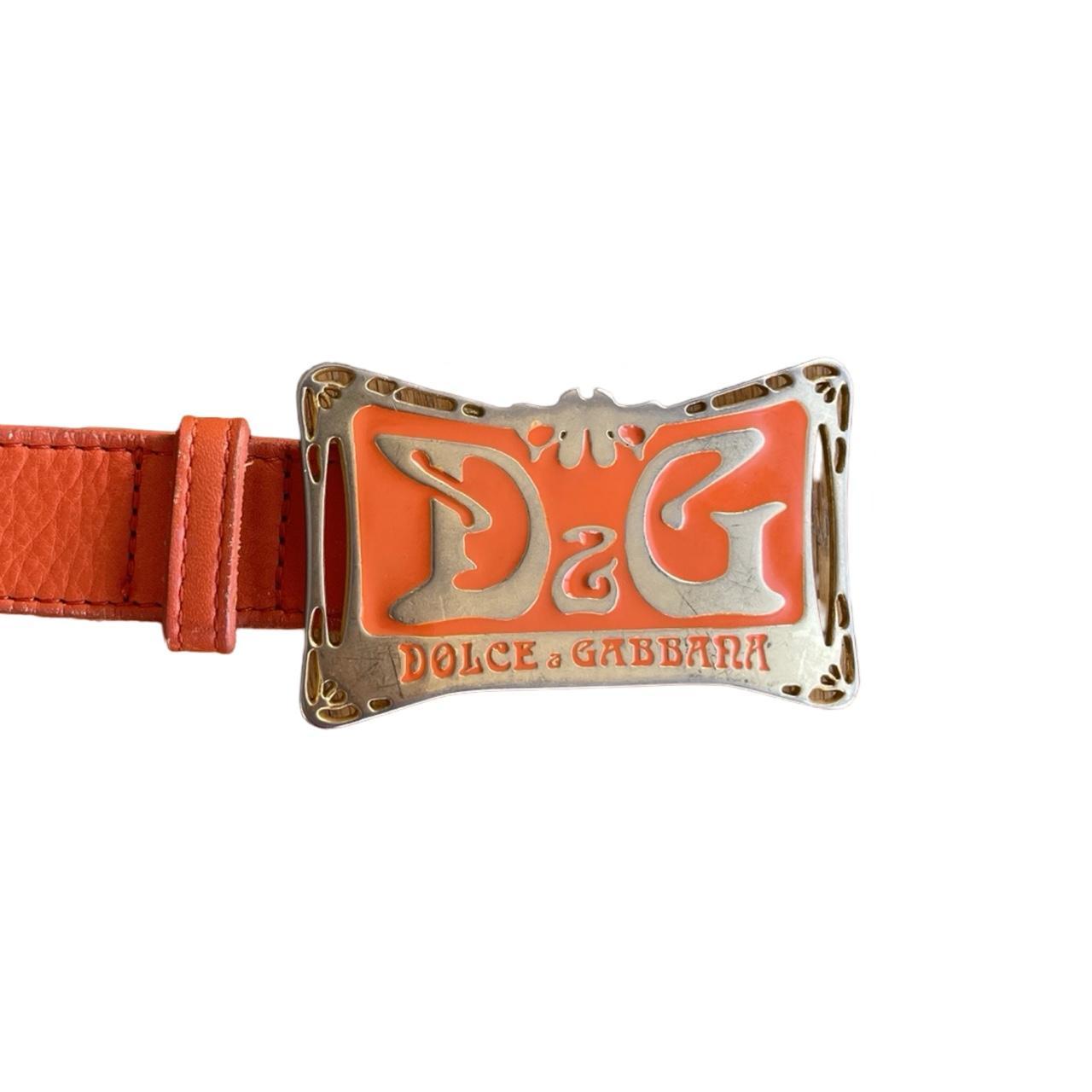 dolce & gabbana orange buckle belt