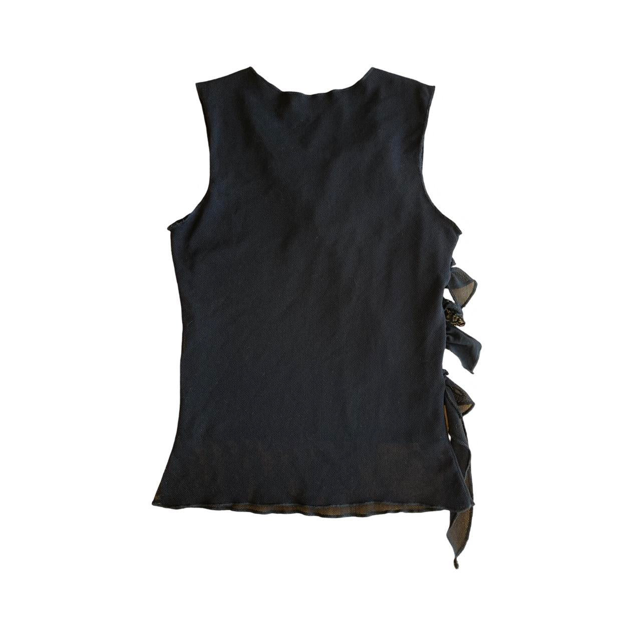 asymmetric ruffle tank top