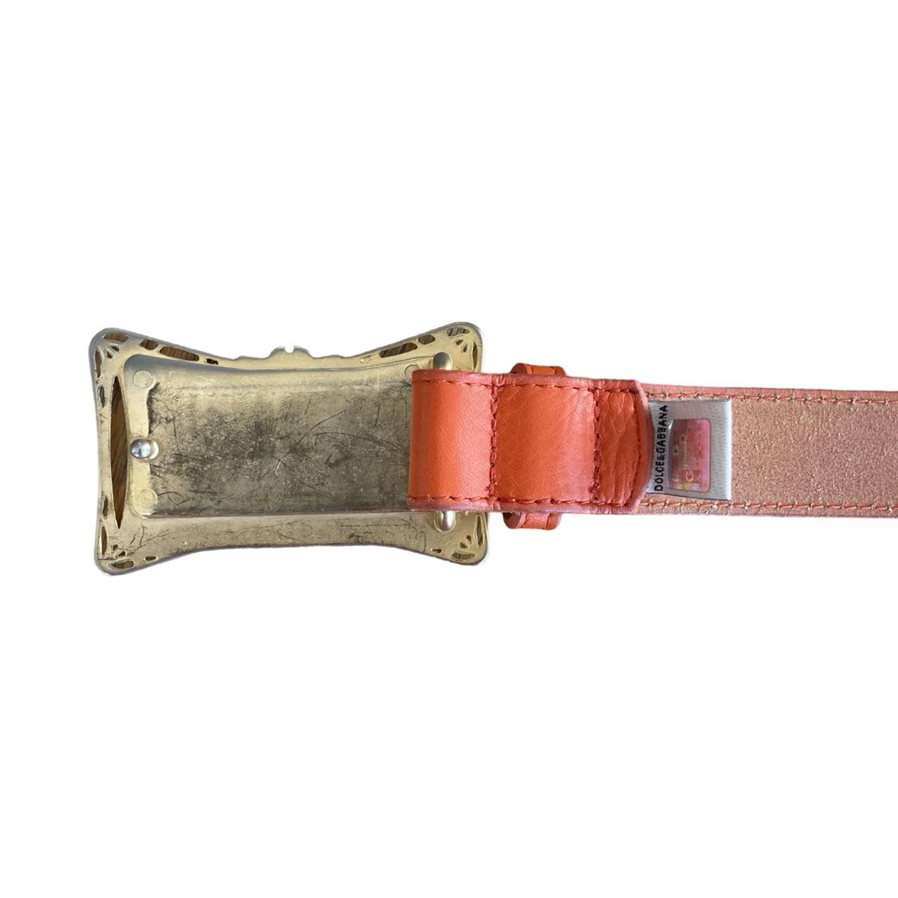 dolce & gabbana orange buckle belt