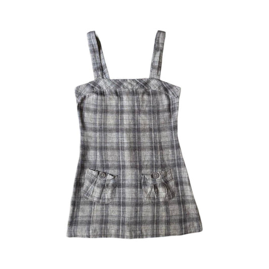 a-line check mini dress