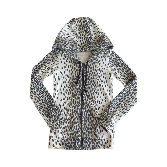 cheetah zip up hoodie