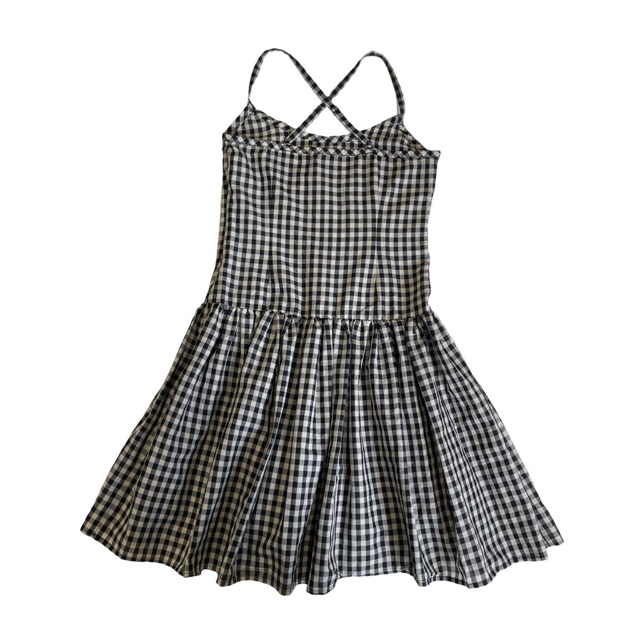 gingham drop waist dress